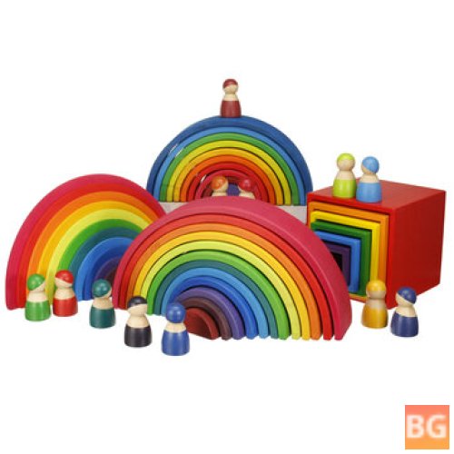 Colorful Wooden Baby Building Blocks