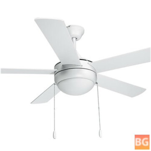 52" Modern 5-Blade Ceiling Fan with LED Light - Flush-Mount Chandelier for Bedroom Living Room Dining Room