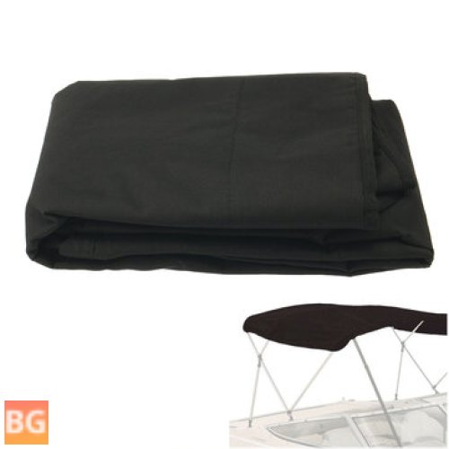 600D 3 Bow Bimini Top Replacement Canvas Cover with Boot - Black