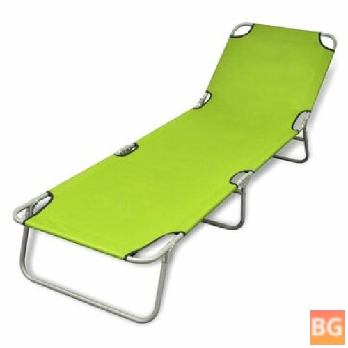 Sun Lounger with Powder-coated Steel Frame - Apple Green