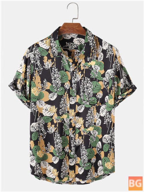 Tropical Print Pocket Shirts for Men