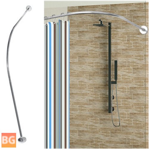 Bathroom Bars with Shower Curtain Rod - Stainless Steel