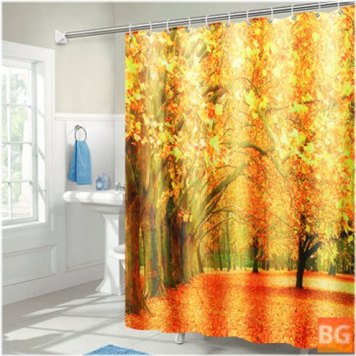 Waterproof Shower Curtain with Hooks for 71''x71