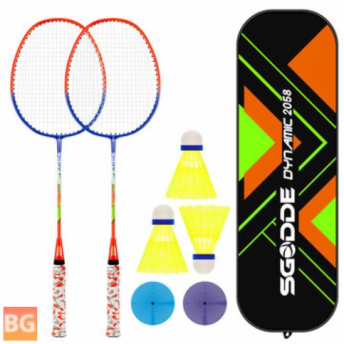 Badminton Rackets Set - 1 Pair, 3 Balls, Replacement Grip Tapes, 1 Carrying Bag