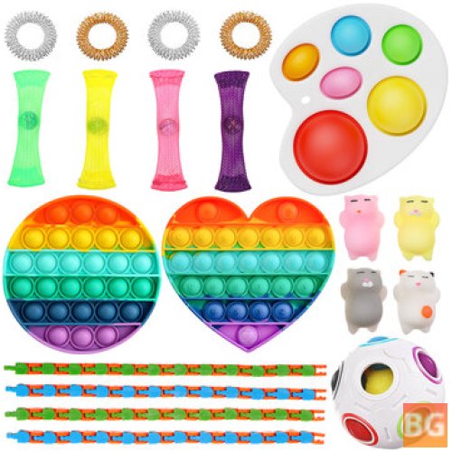 Colorful Fidget Toy Set for Stress Relief and Sensory Stimulation