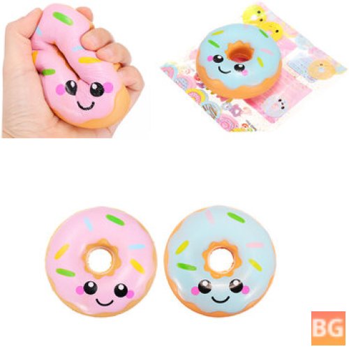 Sanqi Elan 10cm Squishy Kawaii Smiling Face Donuts Charm Toys with Package