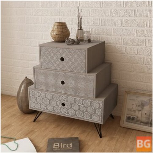 Gray and Brown Bedside Table