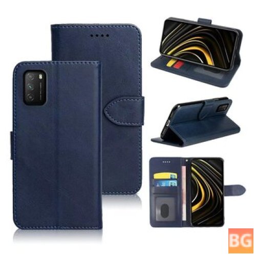 Poco M3 Wallet Stand with Magnetic Flip Cover - PU Leather