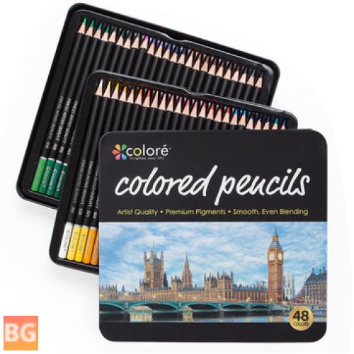 H&B HB-CPTB072 Pencils - Pre-Sharpened Colored Pencils for Sketching, Painting, & Drawing