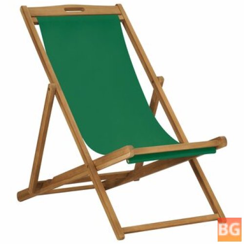 Beach Chair - Solid Teak Wood Green