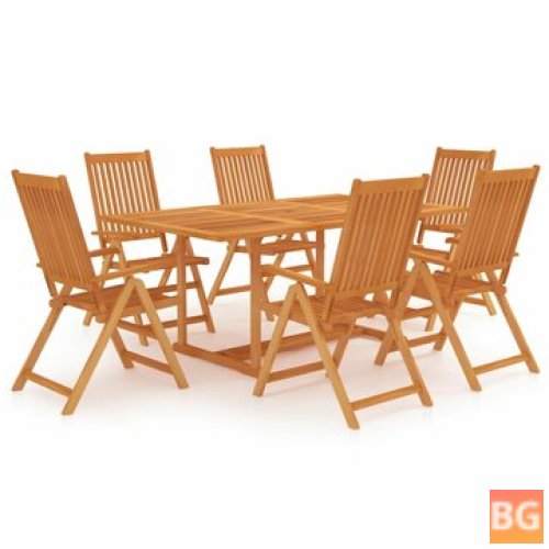 Set of 7 Teak Garden Dining Chairs