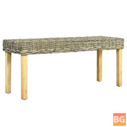 Bench with Rattan and Wood
