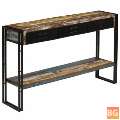 Wall Table with Wood Frame and Recycled Glass Top