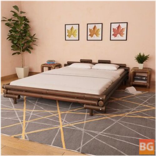 Bamboo Bed Frame in Dark Brown