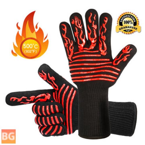 BARBECUE GLOVES - 932°F HEAT RESISTANT - FOR MEN, WOMEN KITCHEN PROTECTIVE GLOVES
