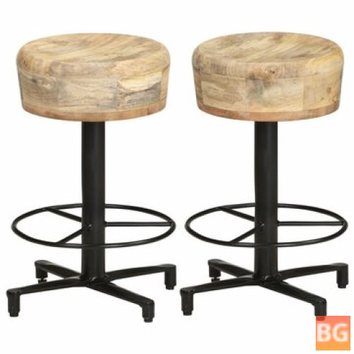 2-Piece Bar Stool with Wood Seat