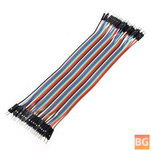 40pc Male-Male Jumper Cable Set - 20cm Length, Colorful Breadboard Dupont Wire