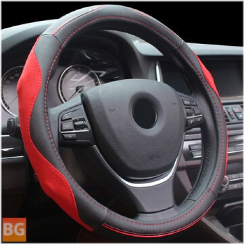 Leather Car Auto Steel Ring Wheel Glove Cover - Multicolor