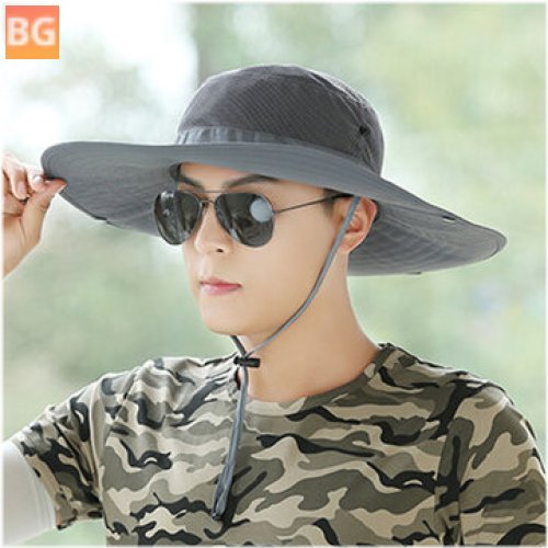 Sun Hat for Fishing Mountaineering - 12 Centimeter brim, Adjustable sun brim