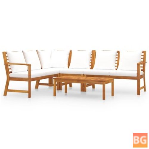 Cream Acacia Wood Garden Lounge Set