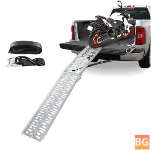 Kroak 750lb Capacity Folding Aluminum Loading Ramps for Motorcycle Truck Golf Cart ATV Dirt Bikes