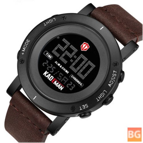 KADEMAN K010 Casual Men's Watch - Waterproof luminous week date display LCD strap digital watch
