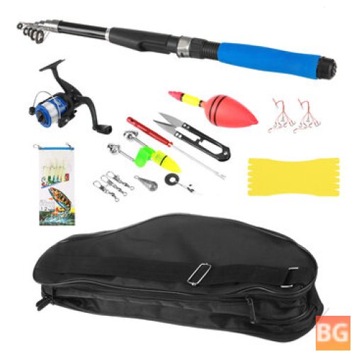 2.1m Fishing Rod Reel Combo Kits - Set of Lure Bag, Spinning Pole, and Tackle