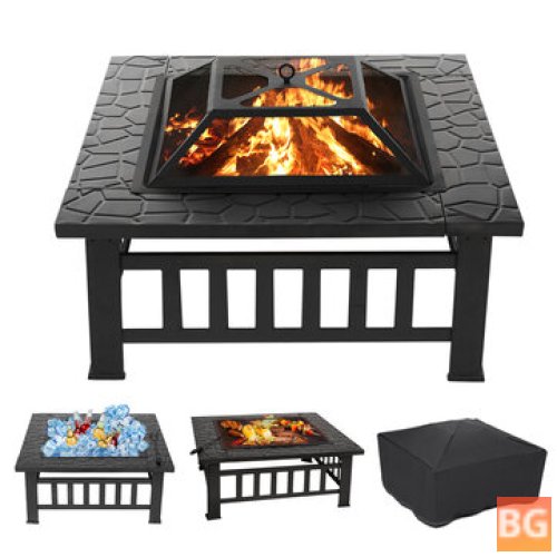 Fire Pit with Spark Screen and Waterproof Cover - Kingso