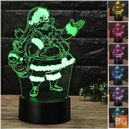 USB Light Lamp with Christmas Tree Design - 3D Santa Claus
