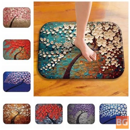 Coral Fleece Bath Mat with Pattern - 40x60cm