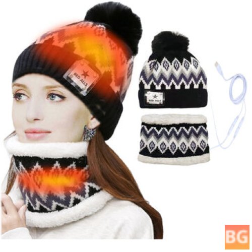 Warm Knitted Scarf Hat for Women