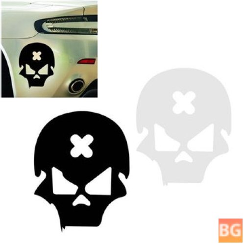 Cross Error Skull Car Sticker - 14CM*11CM