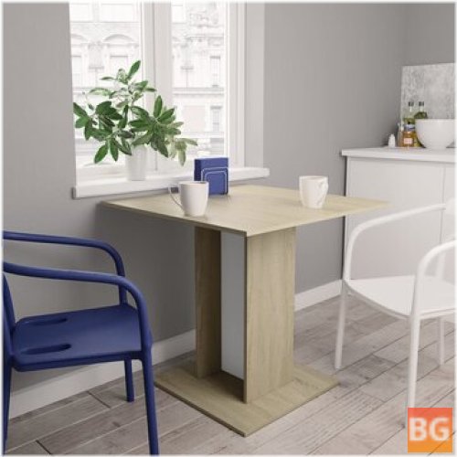 Table with White and Oak Wood Chipboard