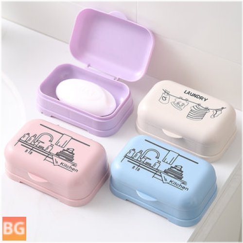 Bathroom Home Clam Shell Soap Storage Box - Slip-On Cover
