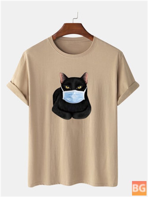 Short Sleeve T-Shirts with Cartoon Cats