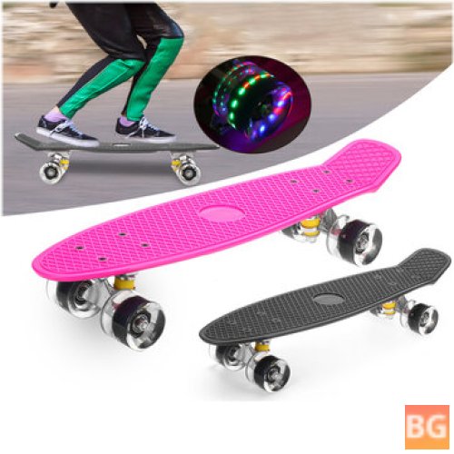 Kids' Unisex skateboard with colorful LED light and PU wheels