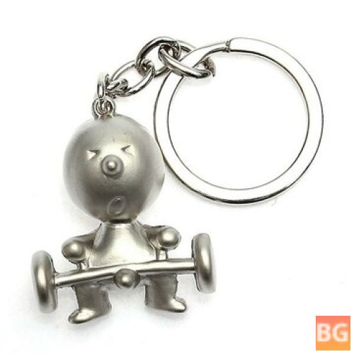 1PC Creative Silver Mr.P Key Ring Chain Fob