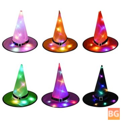 Halloween LED Costume Props - Witch Hats - LED Lights - Cap for Halloween Outdoor Tree Hanging Ornament