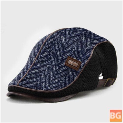 Banggood Hat - Men's Knit Leather Patchwork Color Casual Personality Hat