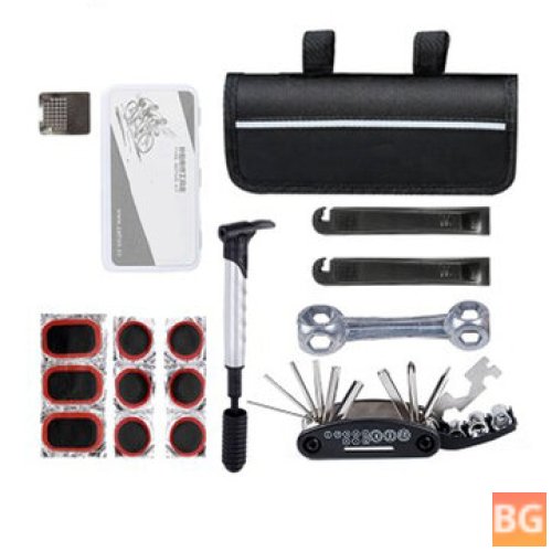 Bike Tool Kit with Tire Repair for MTB and Road Bikes