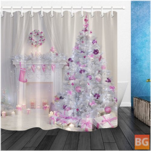Christmas Tree Interior Exterior Shower Curtain Bathroom Sets