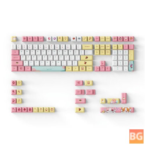 DAGK 132/133 Keys Macaron Keycap Set - Cherry/XDA Profile