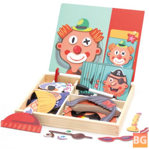 Wooden Children Puzzle Game Box Transportation Princess Dressup Educational Toys