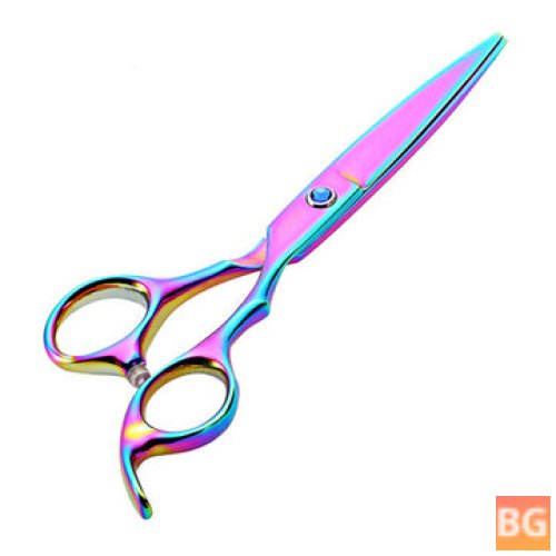 Y.F.M. Stainless Steel Hair Scissors - Rainbow Color