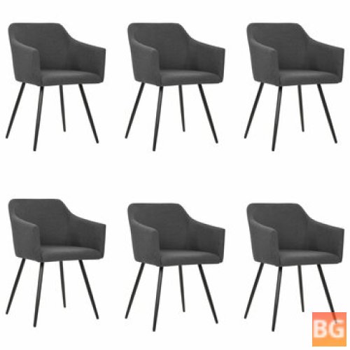 6 Pcs Dark Gray Fabric Dining Chairs