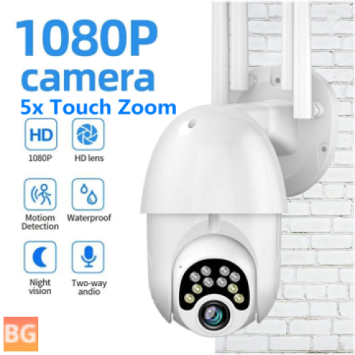 1080P 10 LED HD Outdoor PTZ IP Camera with 2 Way Audio and Night Vision