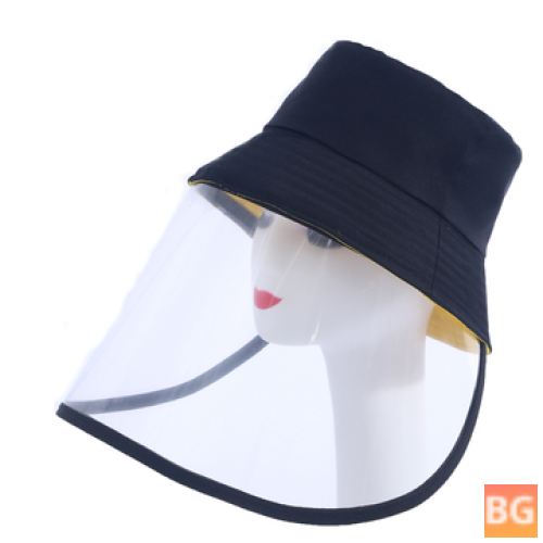 Fishing Bucket Hat with Transparent Shield and Anti-Spittle Protective Shield