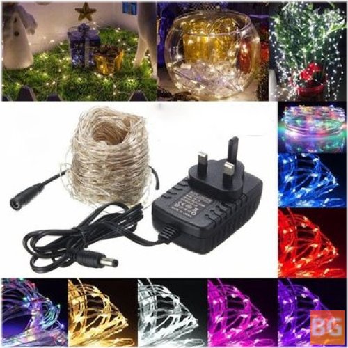 12V Silver Wire LED Fairy String Lights for Christmas, Weddings, and Parties