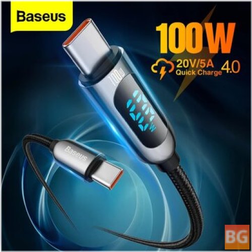 USBCable - 100W LED Display USB-C to USB-C PD Fast Charging Data Transfer Cord Line for Samsung Galaxy S21 Note S20 Iltra Huawei Mate 40 OnePlus 9 Pro for iPad Pro 2020 MacBook Air 2020