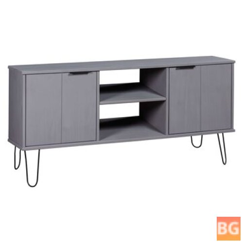 TV Cabinet - Gray Solid Pine Wood